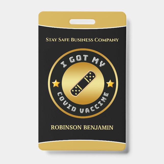 I Got My Covid Vaccine Business Logo Badge (Front)