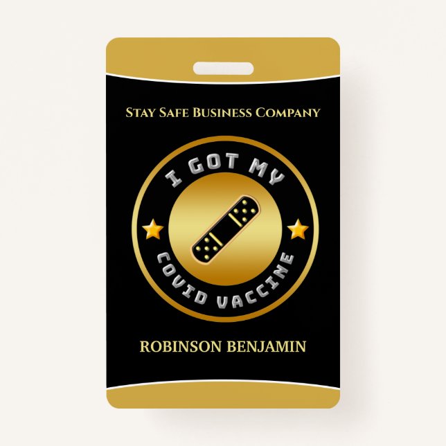 I Got My Covid Vaccine Business Logo Badge (Front)