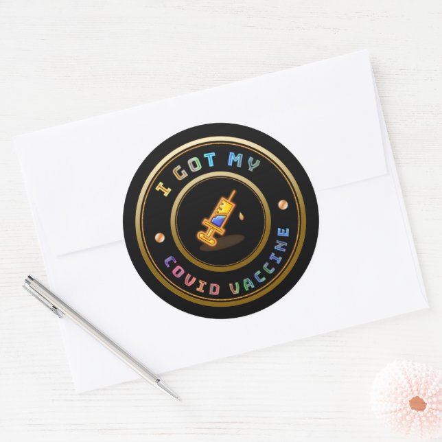 I Got My COVID Vaccine Vaccination   Classic Round Sticker (Envelope)