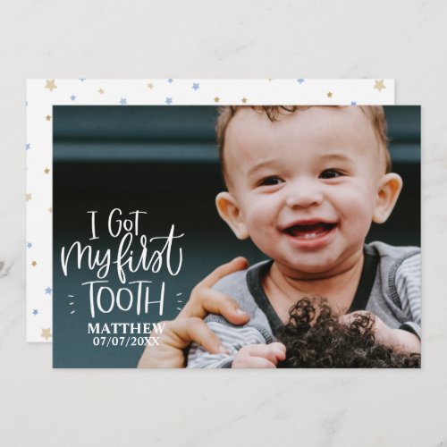 I got my First Tooth Baby Boy Photo Card