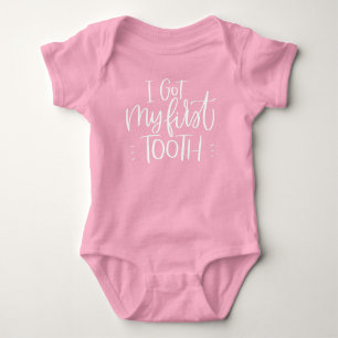 I got my first tooth baby girl bodysuit