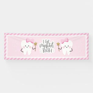 I got my First Tooth baby girl party decoration. Banner