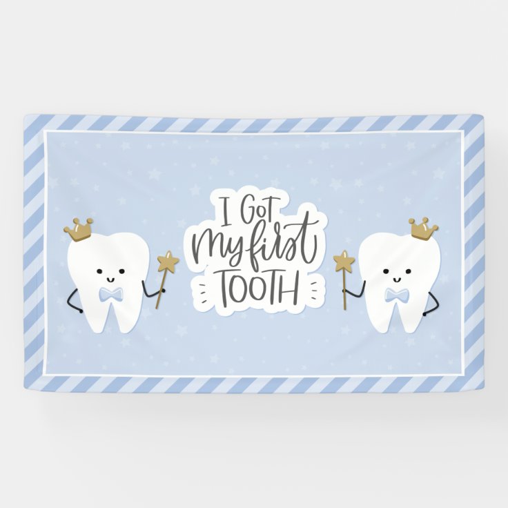 I got my First Tooth Party Banner | Zazzle