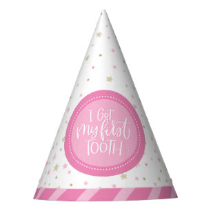 I Got My First Tooth Sign Pink Party Hat