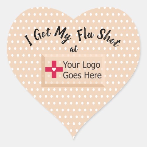 I got my flu shot faux bandage heart heart sticker