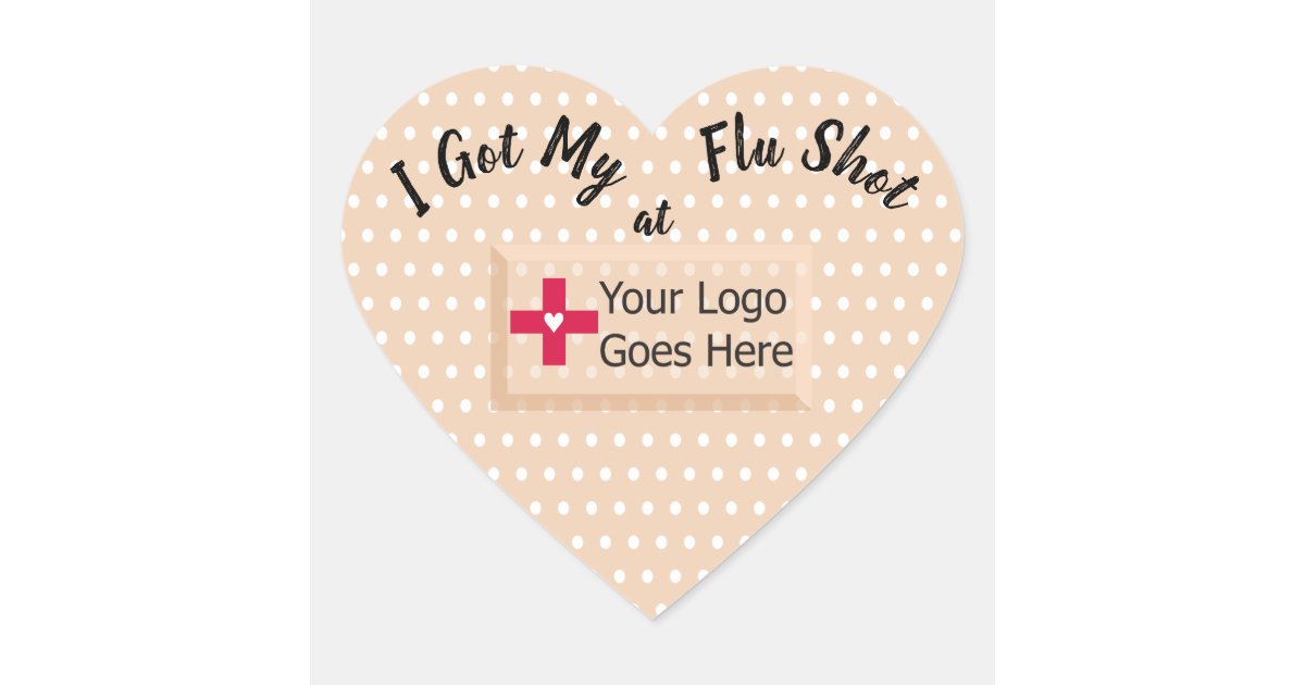 I got my flu shot faux bandage heart sticker | Zazzle