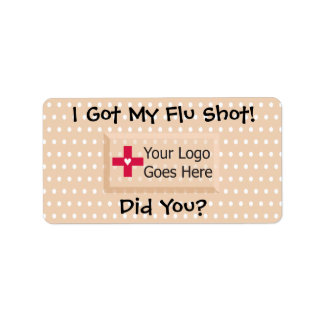 I got my flu shot faux bandage label