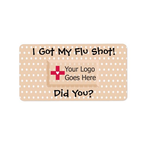 I got my flu shot faux bandage label