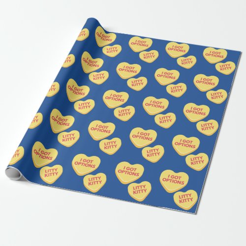 I Got Options Funny Conversation Heart  Wrapping Paper