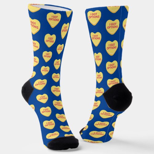 I Got Options_Funny Yellow Conversation Hearts Socks