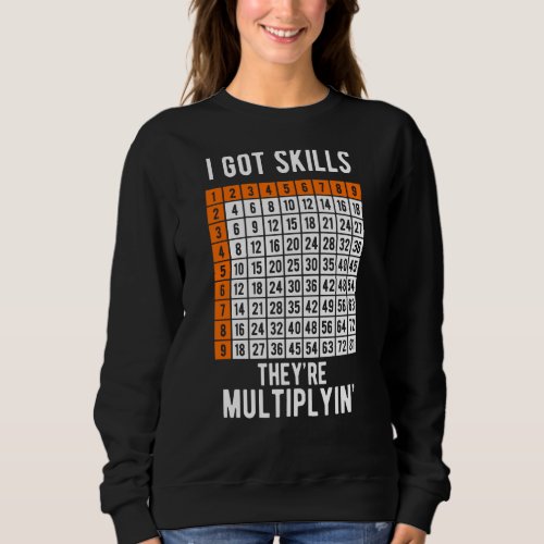 I Got Skills Theyre Multiplyin Math Lovers Sweatshirt