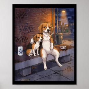 I Got That Dog In Me Funny Beagle Smoking Beer Mem Poster