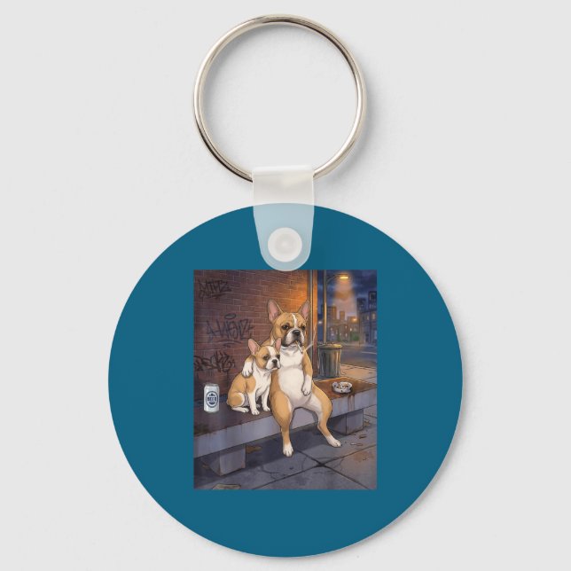 I Got That Dog In Me Funny French Bulldog Smoking  Keychain (Front)