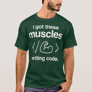 I Got These Muscles Writing Code Funny Computer T-Shirt