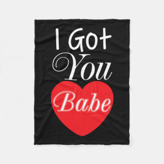 I Got You Babe Cute Heart Valentine's Day Happy Fleece Blanket