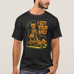 I Got Your Back funny Halloween cat Skeleton Skull T-Shirt