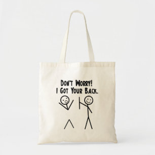 I Got Your Back Funny Stick Figure Joke Tote Bag