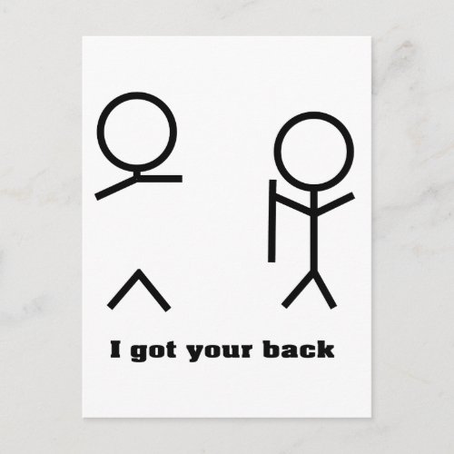 I got your back postcard