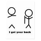 I Got Your Back - Funny Stick Figures Postcard | Zazzle.com