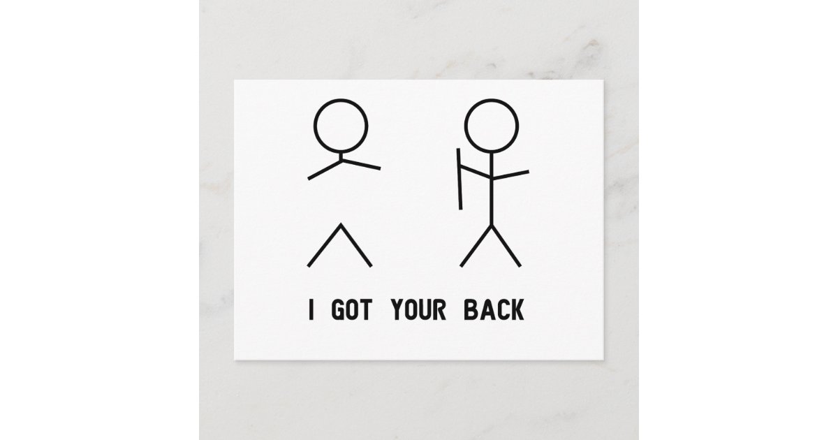 I Got Your Back Stick Figures Postcard 