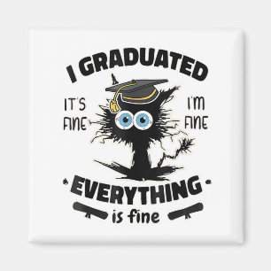 I Graduate Class Funny Black Cat Graduation  Magnet