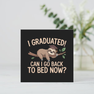 I Graduated Can I Go Back to Bed Now Graduation  Invitation