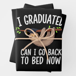 I Graduated Can I Go Back To Bed Now Sloth Wrapping Paper Sheets