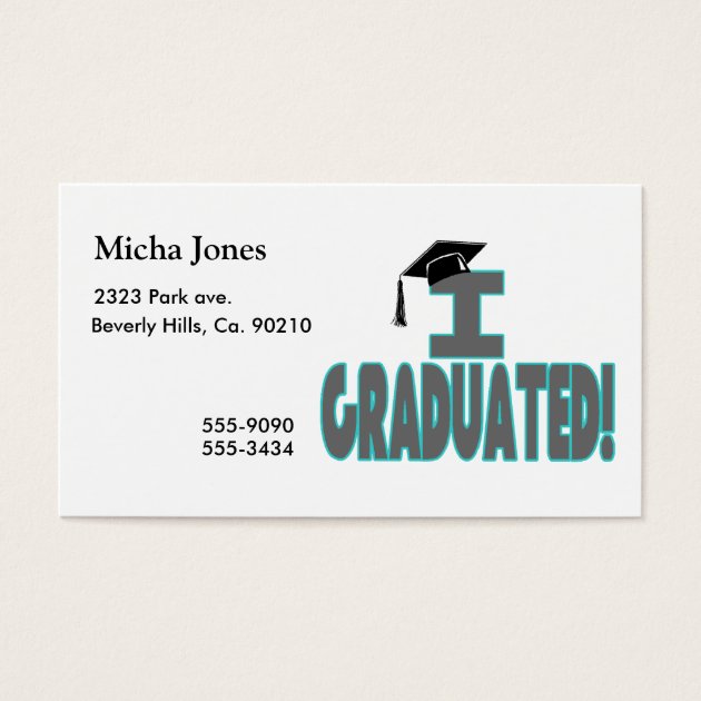 I Graduated With Black Cap Business Card
