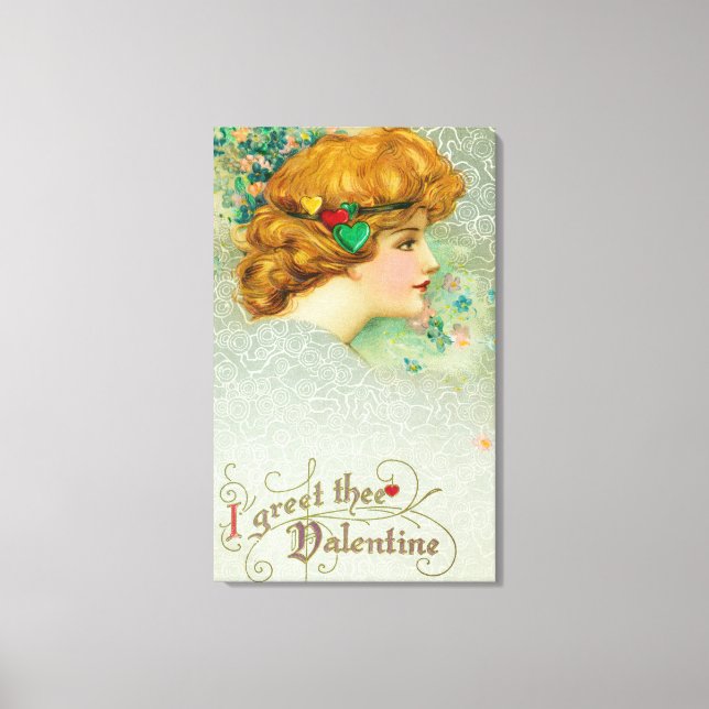 I Greet Thee Valentine Woman Canvas Print (Front)