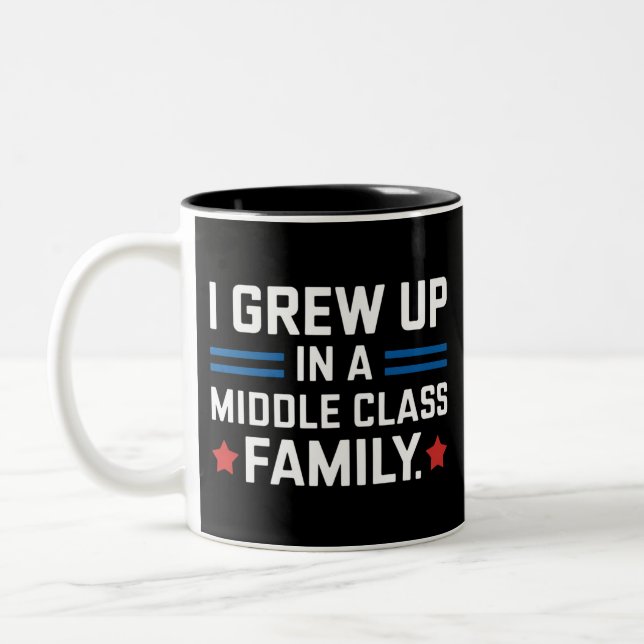 I Grew Up In A Middle Class Family Kamala Harris  Two-Tone Coffee Mug (Left)