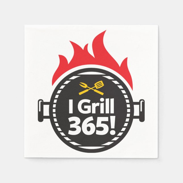 I Grill 365! Paper Napkins (Front)