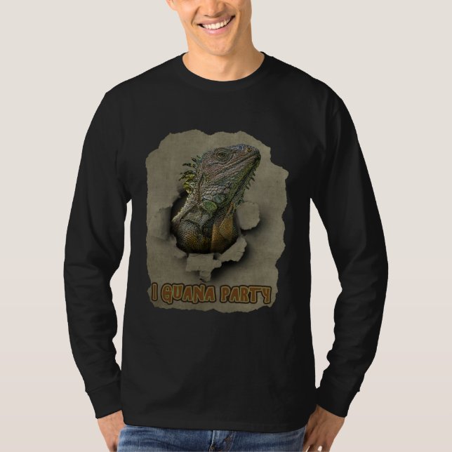 I Guana Party I want to party Iguana Party Animal T-Shirt (Front)