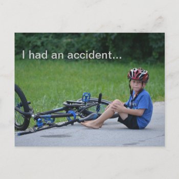 I Had An Accident.. Bicycle Crash Postcard by Captain_Panama at Zazzle