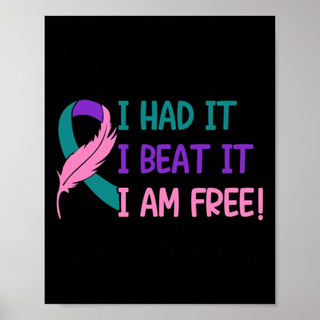 - I Had It Beat It I'm Free Thyroid Cancer Awarene Poster (Front)