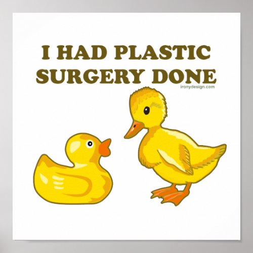 I Had Plastic Surgery Ducks Funny Poster