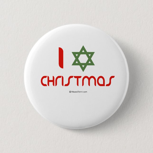 I Hanukkah Christmas green Pinback Button (Front)