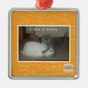 I has a bunny metal ornament
