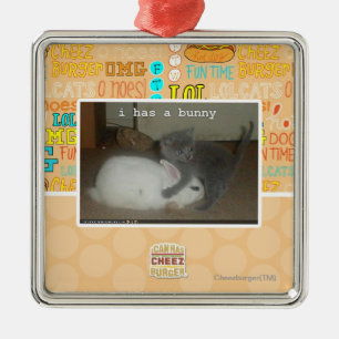 I has a bunny metal ornament