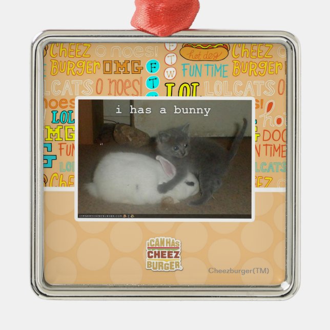 I has a bunny metal ornament (Front)