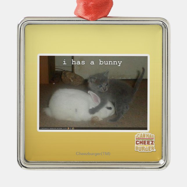I has a bunny metal ornament (Front)