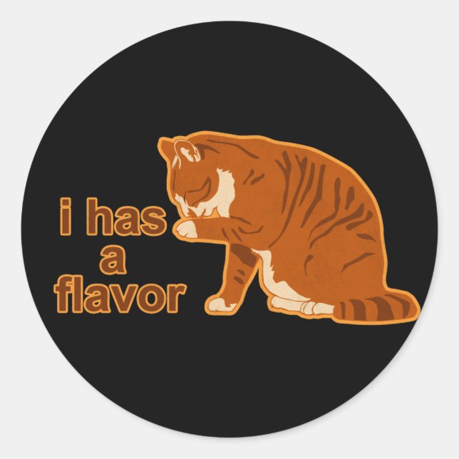 I has a flavor, LOL CAT Classic Round Sticker (Front)