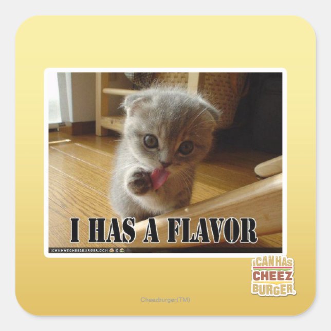 I has a flavor square sticker (Front)