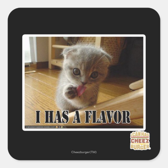 I has a flavor square sticker (Front)