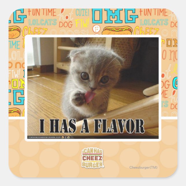I has a flavor square sticker (Front)