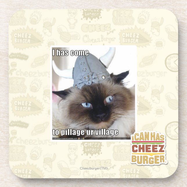 I has come to pillage ur village beverage coaster (Front)