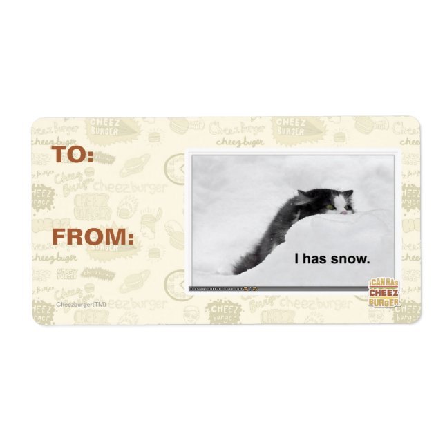 I has snow. label (Front)