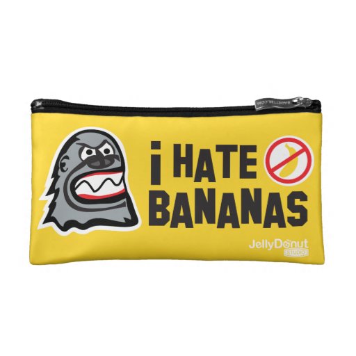 I hate bananas makeup bags | Zazzle