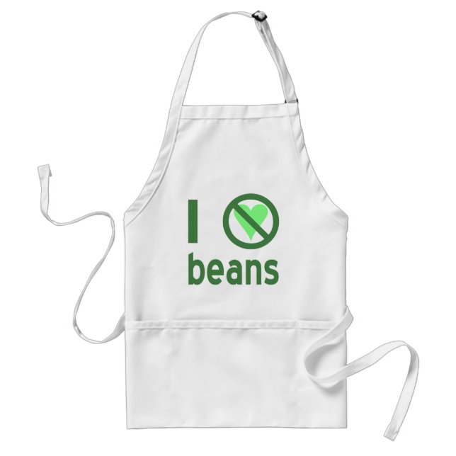 I Hate Beans Green Text Adult Apron (Front)