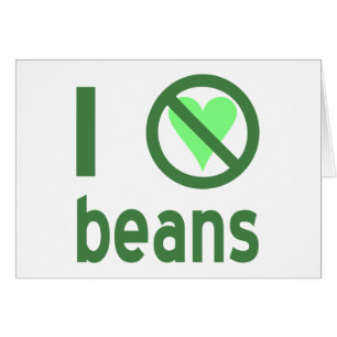 I Hate Beans Green Text Cards