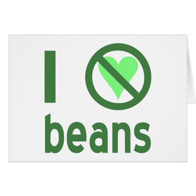 I Hate Beans Green Text Cards (Front Horizontal)